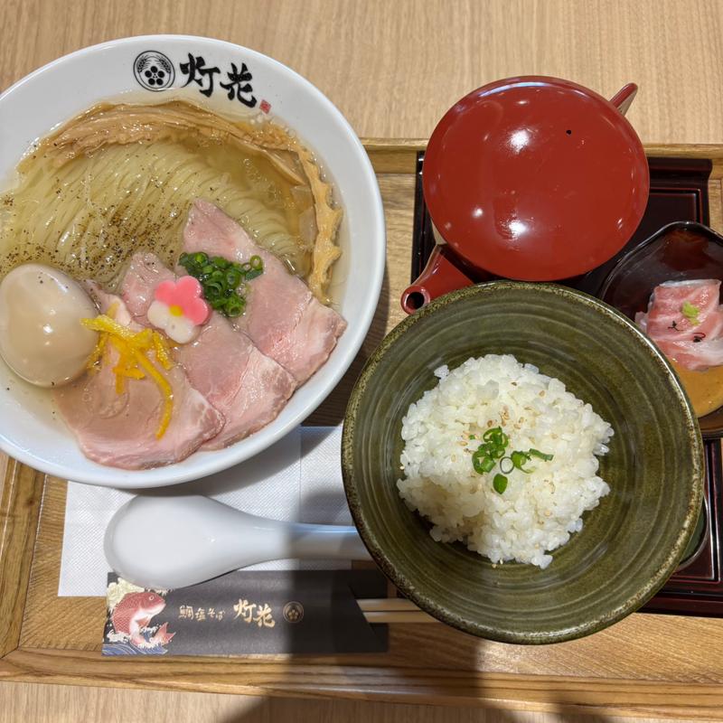 特製鯛塩らぁ麺と鯛茶漬け(鯛塩そば灯花 イオンモール岡崎店)