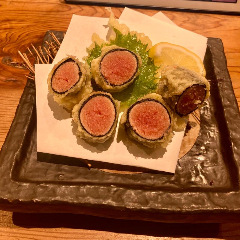 明太としその天ぷら(鳥光國 キュービックプラザ店)