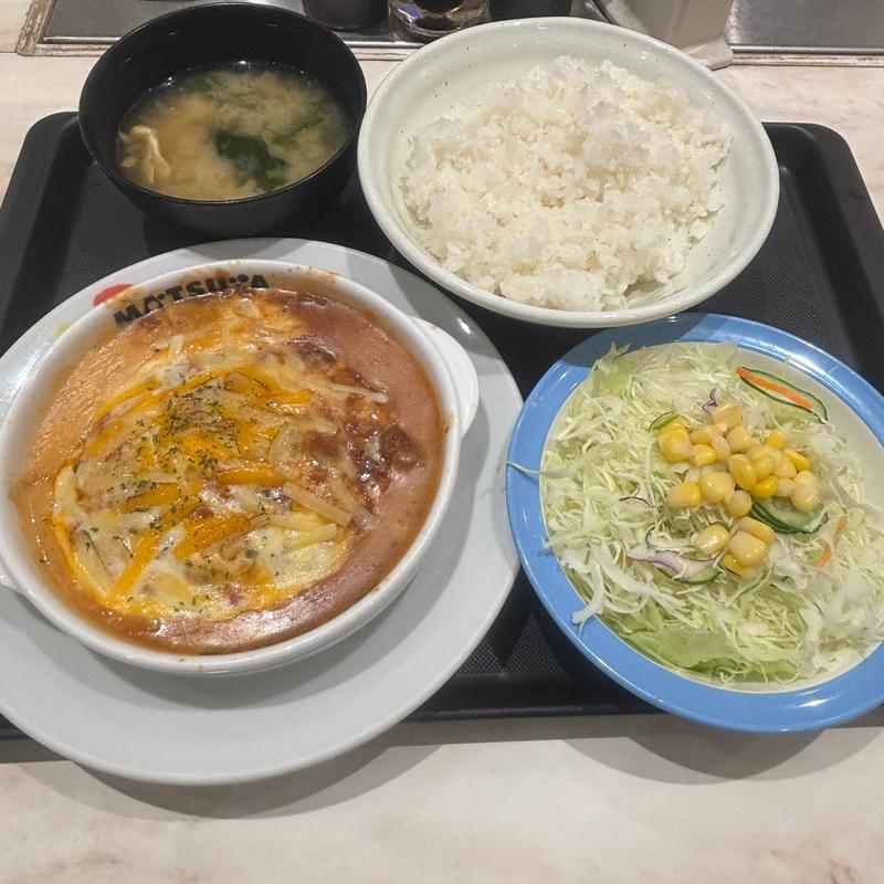 3種ソースのグラタンハンバーグ定食(マイカリー食堂　西新宿タワー60店)