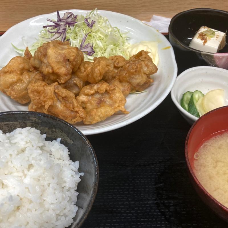 若鶏唐揚げ定食(かわい)