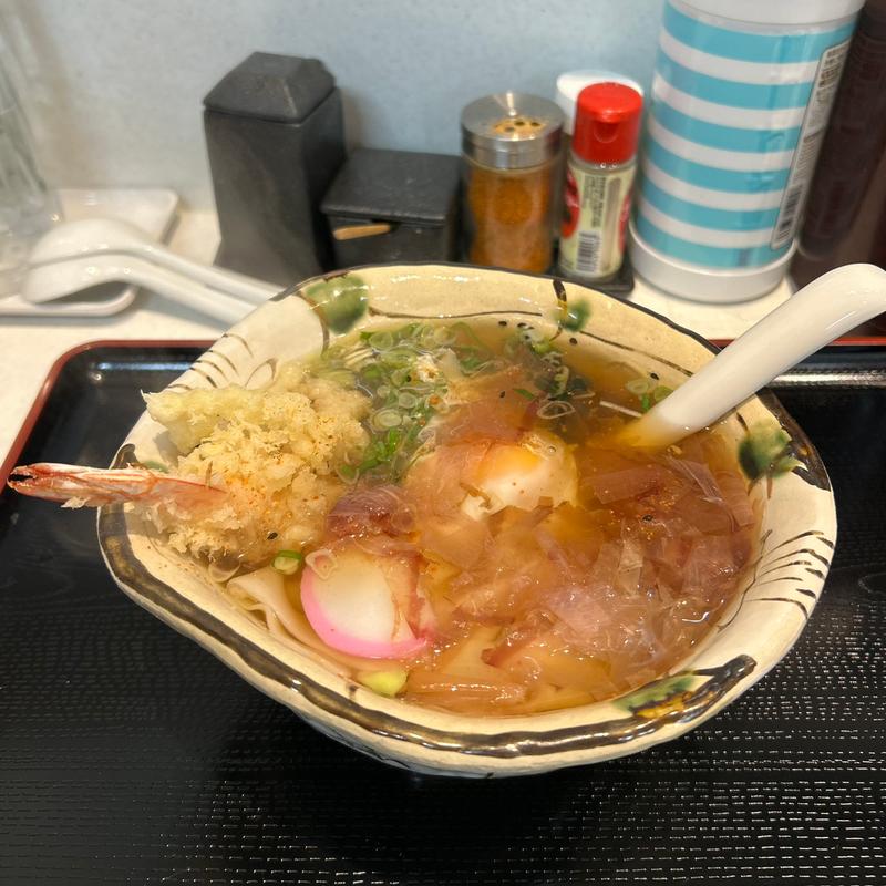 かけきしめん並+えび天+生玉子(徳川町 麺家りつ)