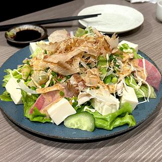 豆富と12品目健康野菜サラダ(海鮮酒場サカナノハナビ)