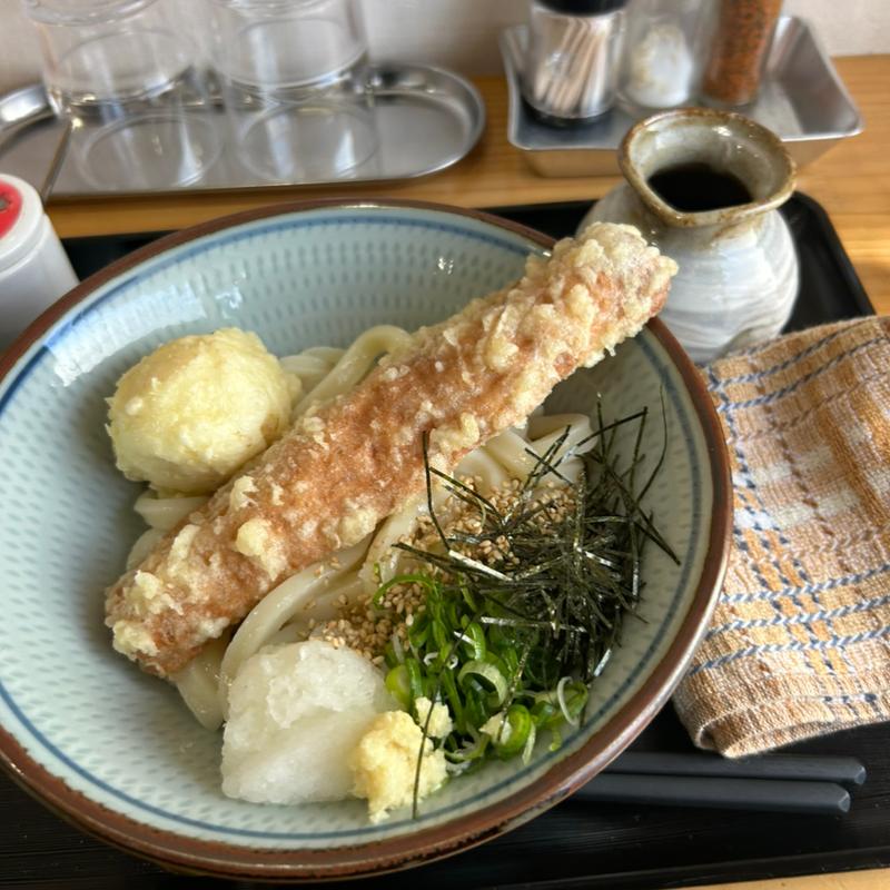 ちく玉天ぶっかけうどん(手打ちうどん まる泉)