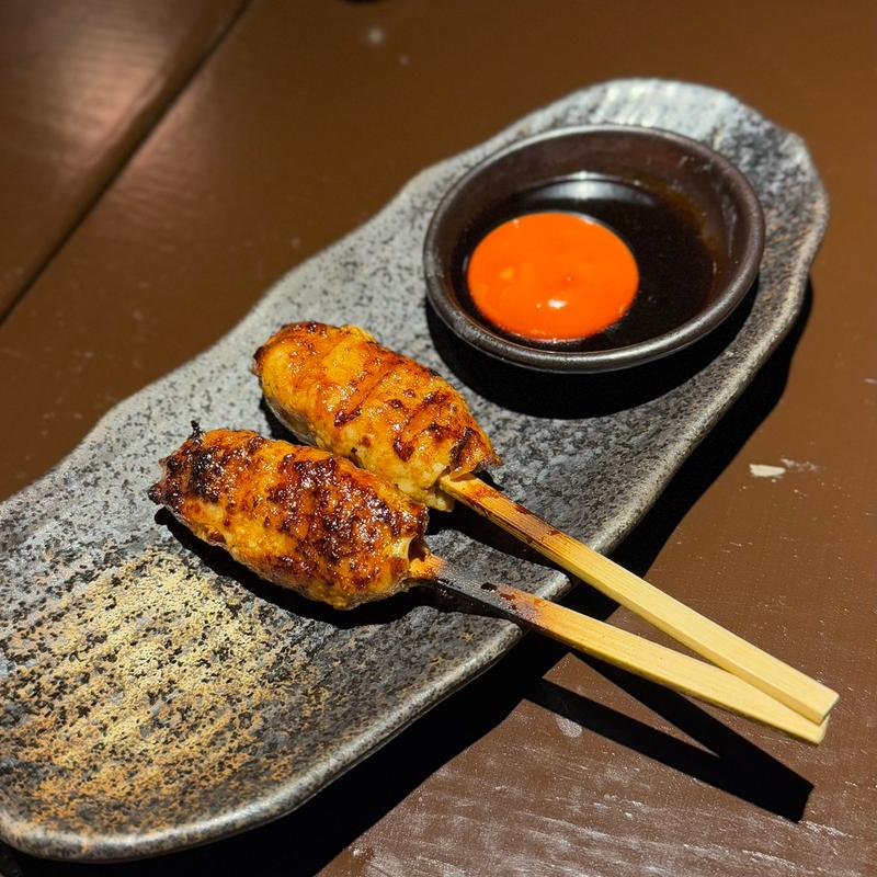 つくね月見(炭火焼鳥Dining門 平野長原店)