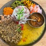 出汁キーマ&チキンカレーあいがけ(虹の仏 )