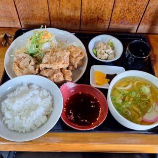 とり天定食(えびすやうどん宮若)