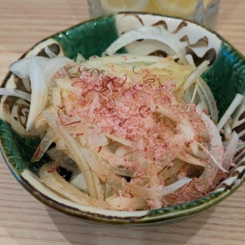 追いかつお 新玉ねぎポン酢(貝・海苔巻き 野毛しらはら)