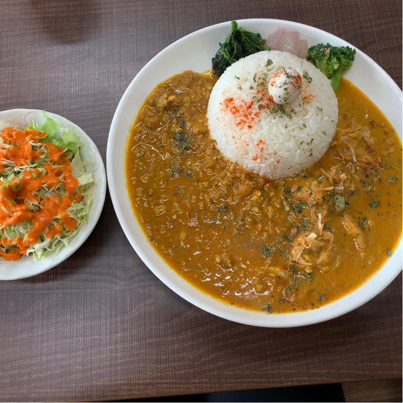 チキンカレー+キーマカレー(イエロームーン)