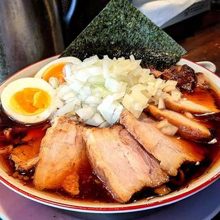 竹岡式ラーメン ニク ヤクミ タマゴ(竹岡式ラーメン ひるのっけ)
