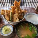 天丼 ハ なめこ汁(土手の伊勢屋 （どてのいせや）)
