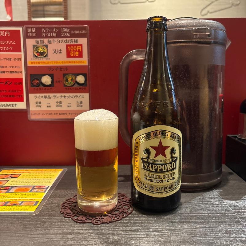 赤星中瓶(ラーメン 大至)