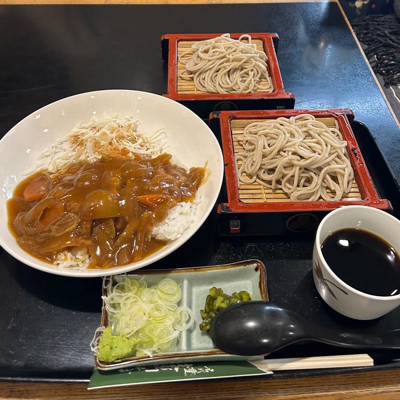 カツカレーセット日替りランチ(冷たい蕎麦大盛り)(美濃屋 文右衛門 大塚本店 （みのやぶんえもん）)