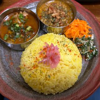 本日2種盛カレー(石垣島カレー 南風（ぱいかじ）新橋店)