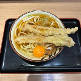 ちくわ天うどん　生玉子(立ちそば処 杜)