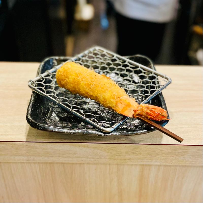 旬の特選串揚げ〆山形そばのコース　活車海老(和食と串揚げ 六角亭 （ろっかくてい）)