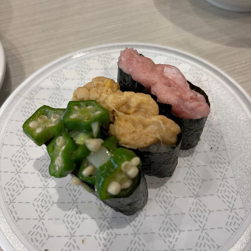 ネバネバ三貫セット(はま寿司 7号村上店)