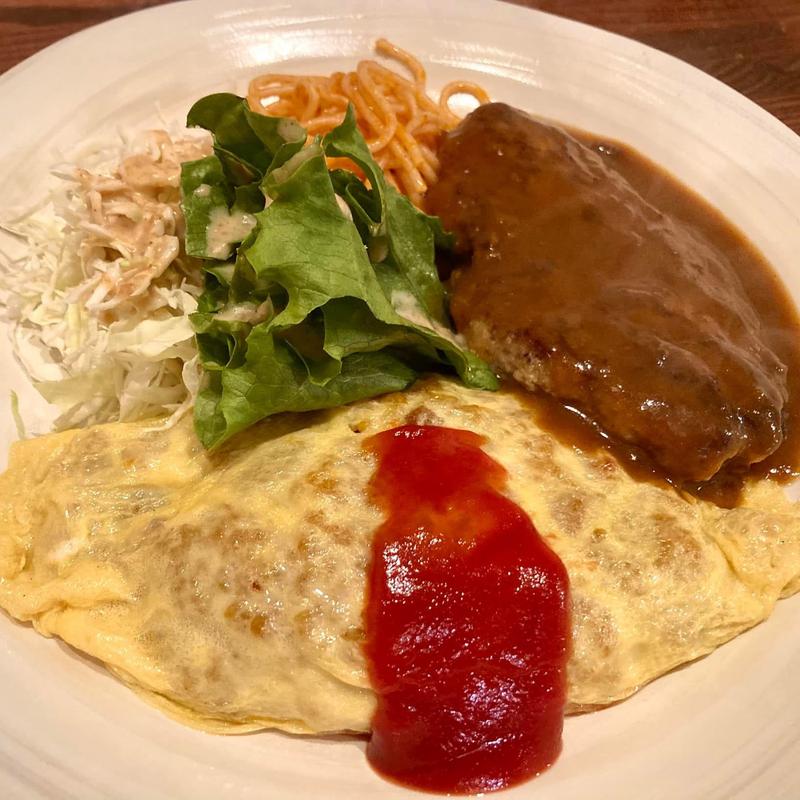 オムドラ&ハンバーグ(ヤナギ)