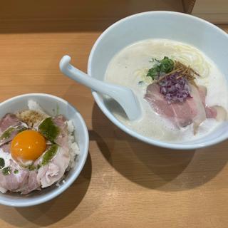鶏白湯そば ローストポーク丼セット(中華そばすみ田 北仙台店)