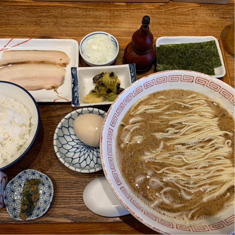 鯖の炭火焼濃厚中華そば定食(炭火焼濃厚中華そば 大覇道)