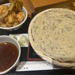 冷たいつけうどんと天ばらめしセット