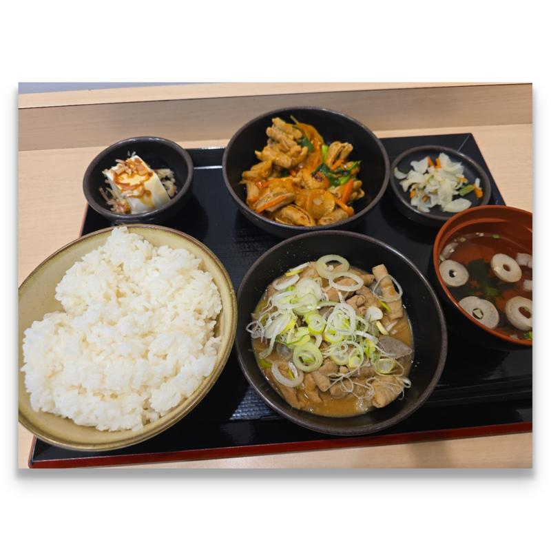 合い盛りもつ定食 大(ゆで太郎 もつ次郎 小岩北口店)