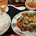 ニラレバ炒め定食(日高屋 東銀座店)