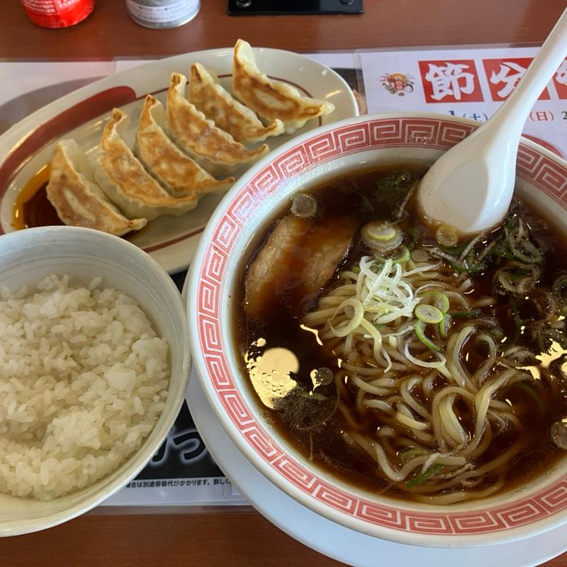 ブラック素ラーメン餃子ライス(幸楽苑 日立相田店 )