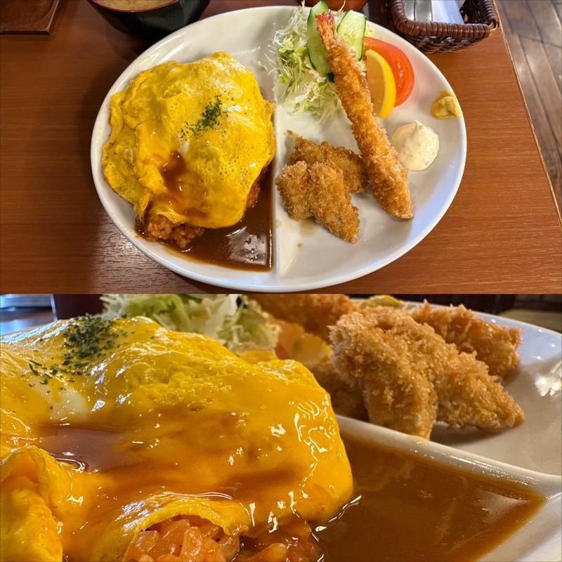 オムライスプレート (デミグラスソースで)(カフェレストラン・マヤ)