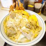 海老タレカツと親子丼の合い盛り丼(かつや横浜日野店)