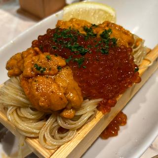 うにとイクラの冷製パスタ(大衆酒場フレンチマン なんばウォーク店)