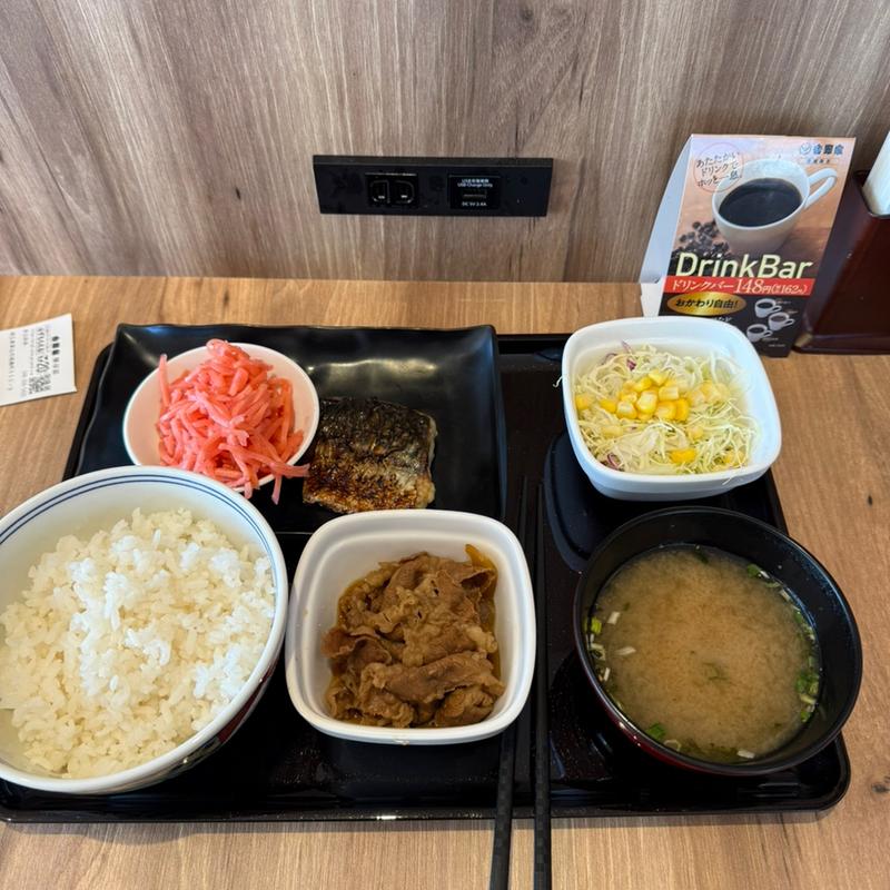 塩さば牛小鉢定食(吉野家 八潮店)