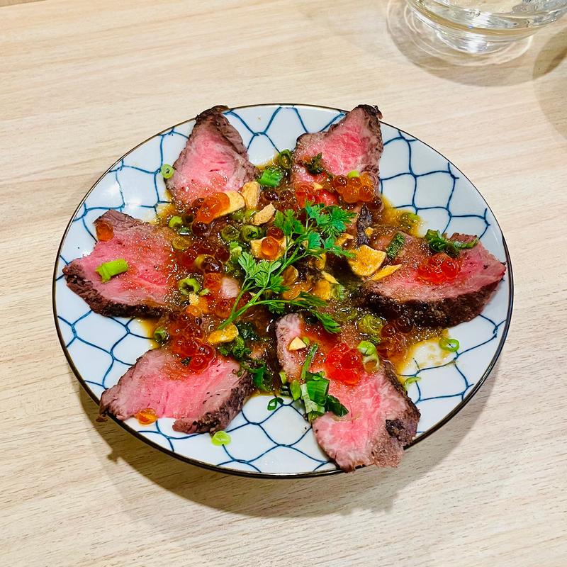 旬の特選串揚げ〆山形そばのコース　黒毛和牛のカルパッチョ(和食と串揚げ 六角亭 （ろっかくてい）)