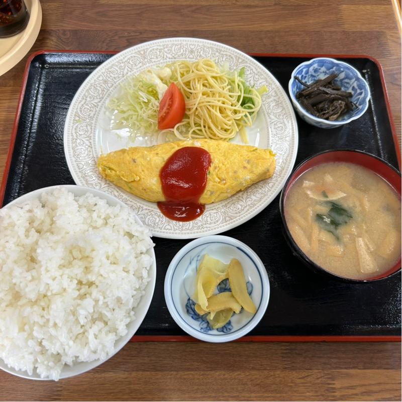オムレツ定食(鈴や食堂)