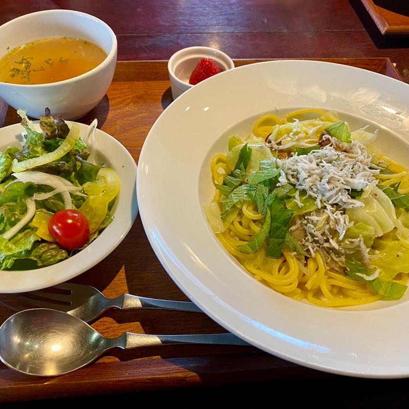 しらすとキャベツの大葉生パスタ(古民家カフェ＆cafe Hanare)