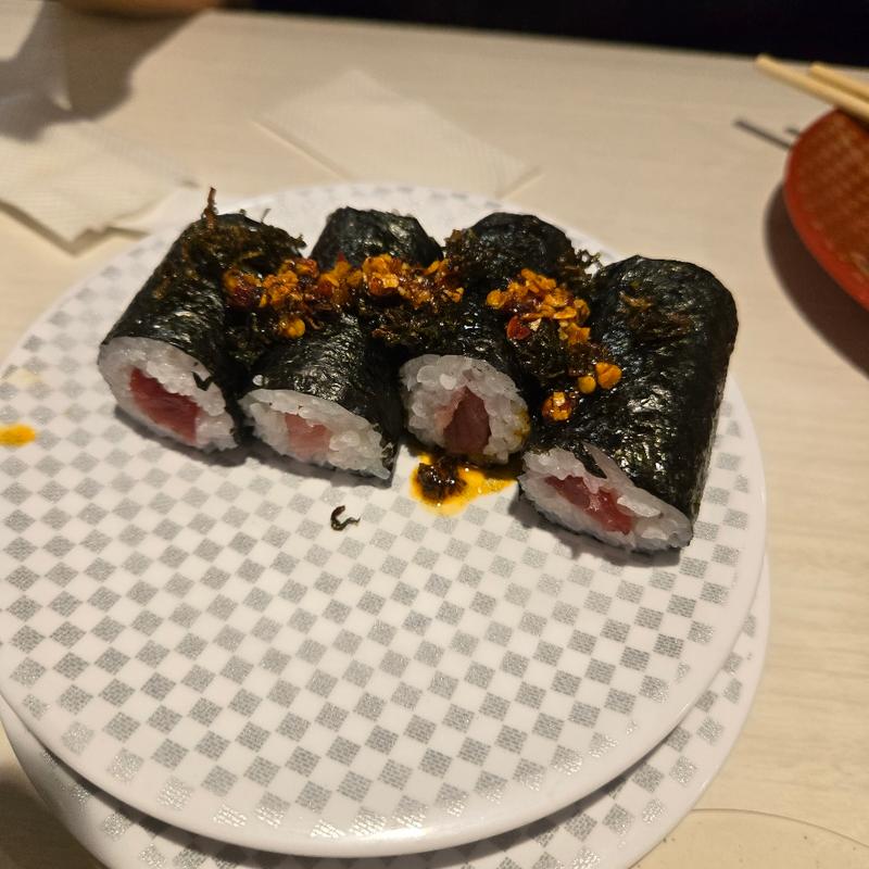 鉄火巻き揚げねぎラー油(魚べい 足利花園町店)