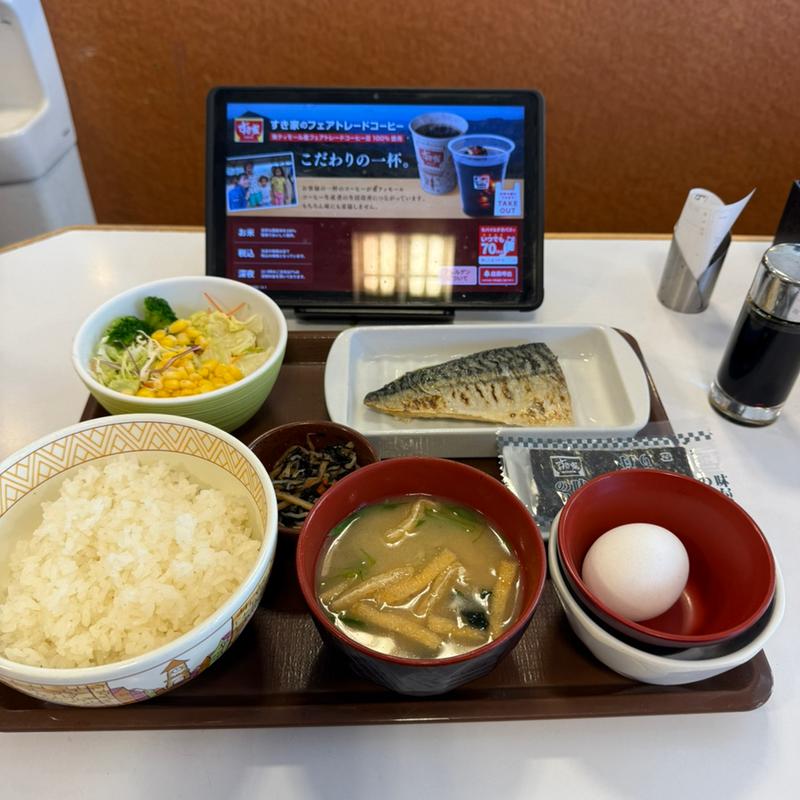 塩さばたまかけ朝食　サラダ(すき家 川口榛松店 )