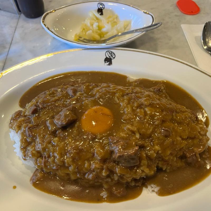 インデアンカレータマゴ入り、ライス大盛(インデアンカレー 芦屋店)