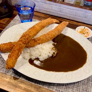 ドラゴンエビフライカレー まぜまぜ2本(西成のおばちゃんカレー 玉造店)