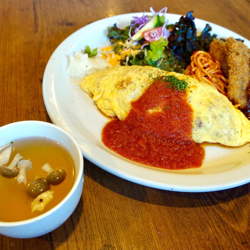 特製巻きオムライスワンプレート＆ヘレ豚カツ(マッシュ)