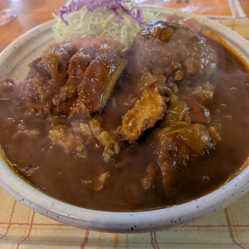 チキンカツとハンバーグの2品盛り合わせカレー(アルバ （ALBA）)