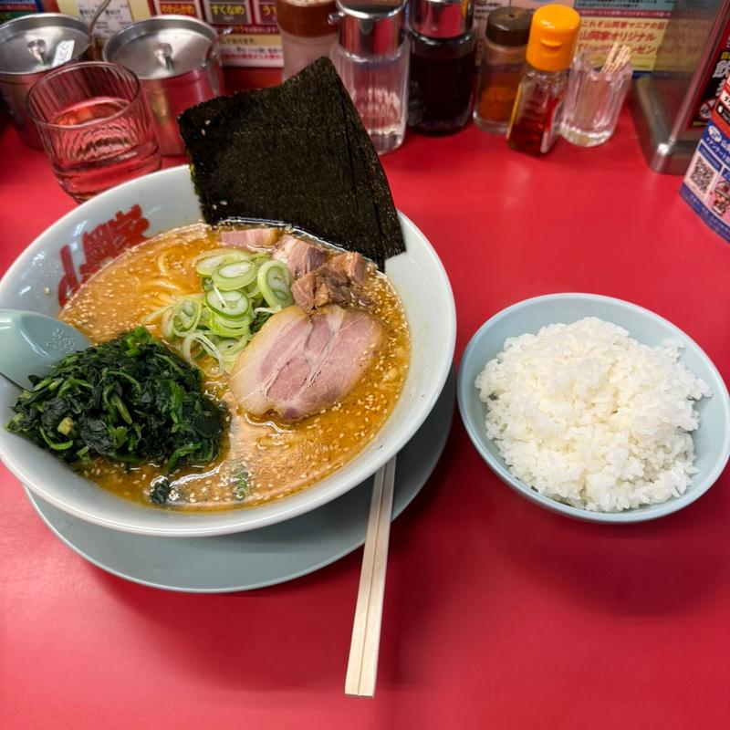 特製味噌ラーメン　ほうれん草　コロチャー　半ライス　背脂変更(ラーメン山岡家 越谷レイクタウン店)