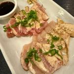 鳥刺 盛り合せ （もも肉、胸肉） 