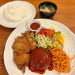 ハンバーグとチキンカツ