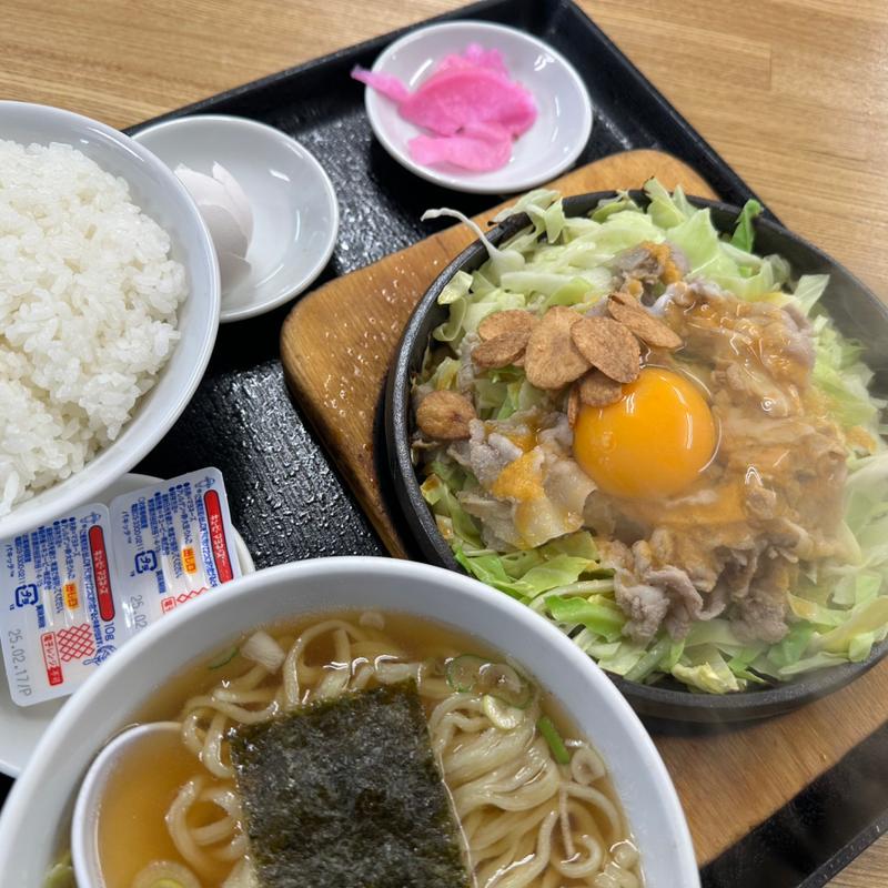 ポーク鉄板焼きライス(大盛軒)