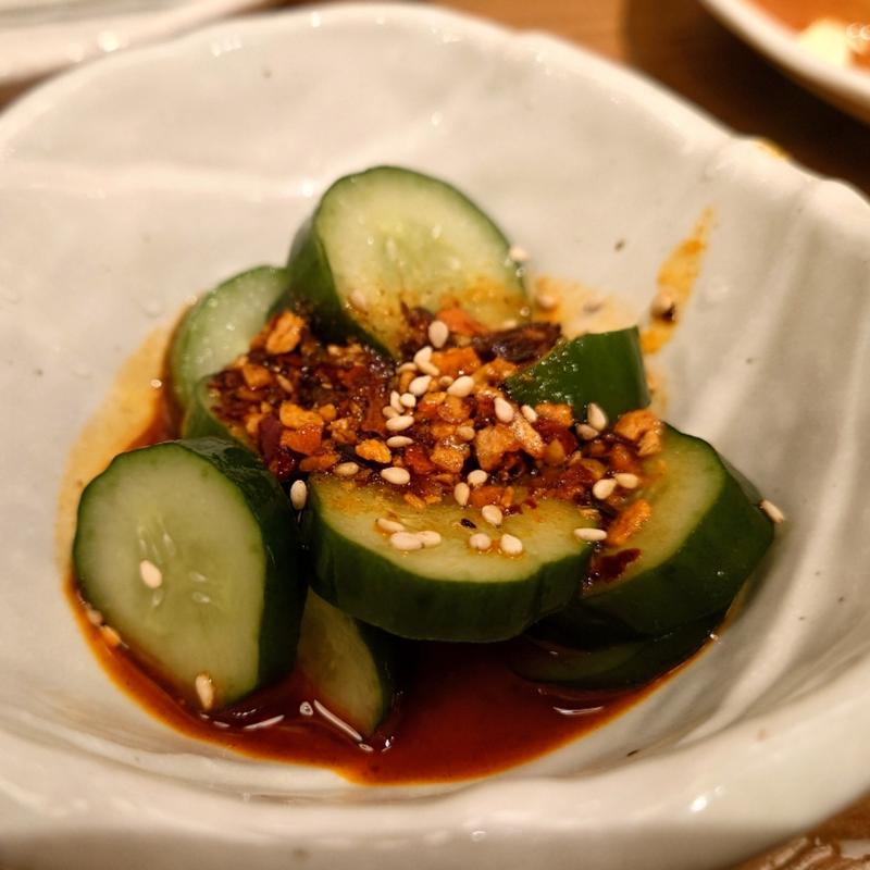 胡瓜の食べるﾗｰ油掛け(てけてけ 柏西口店)