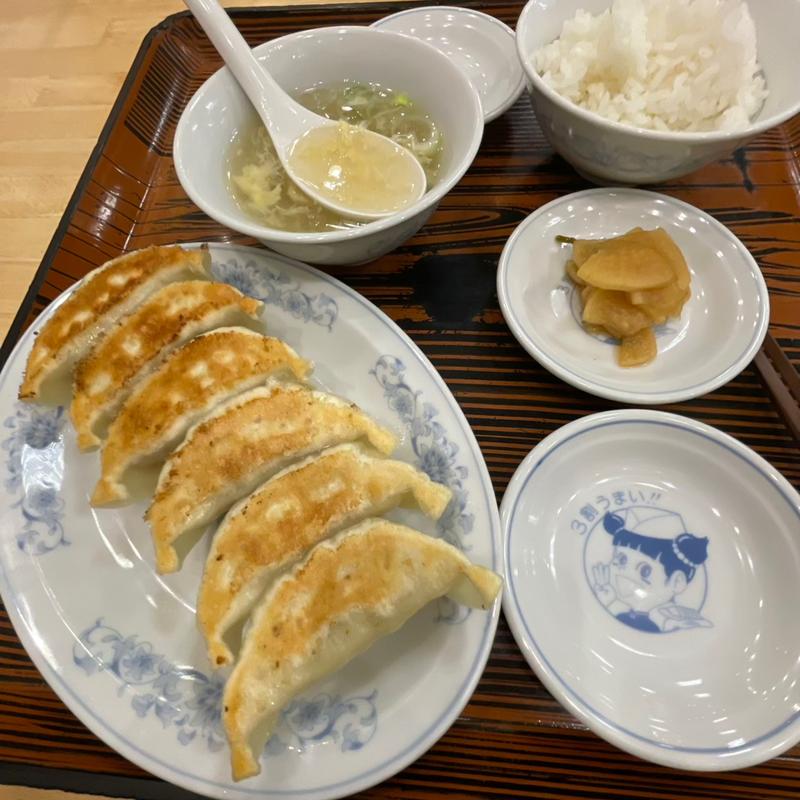 焼餃子とライス(ぎょうざの満洲 川越西口店)