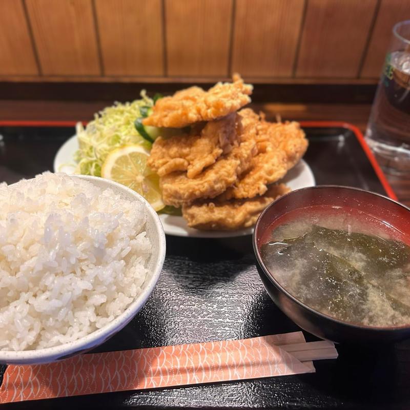 唐揚げ定食 ご飯大盛り(モンキー食堂 )
