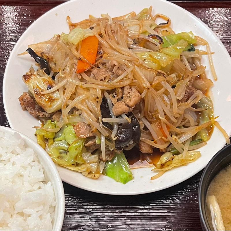 肉野菜炒め定食(大衆食堂 定食のまる大 静岡北口店)