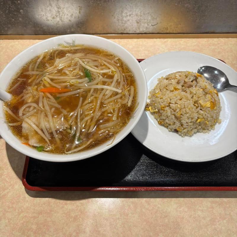 もやしそばとチャーハンセット(中華料理 香新)