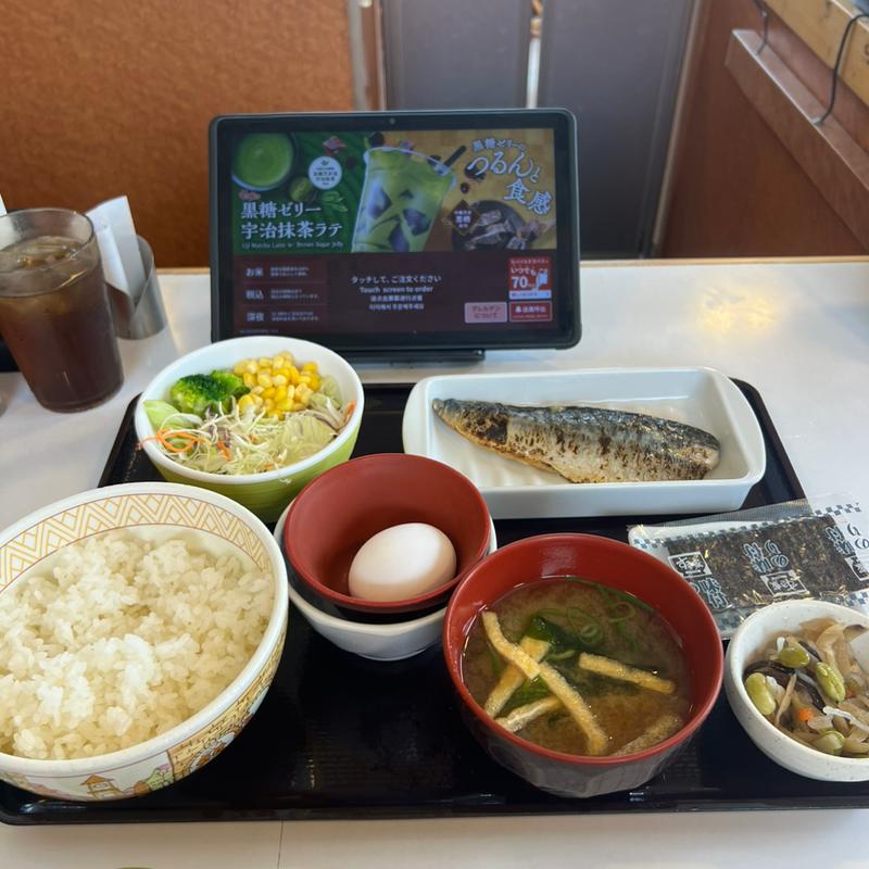 塩さばたまかけ朝食　サラダ(すき家 川口榛松店 )
